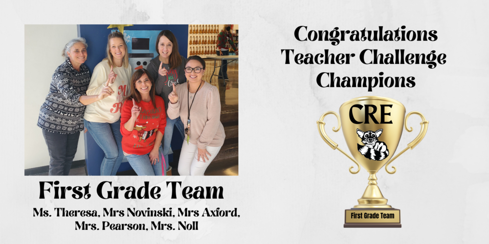 Teacher Challenge Champions  - First Grade Team