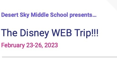 6th Grade Disney Web Trip