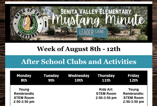 Mustang Minute - August 5th