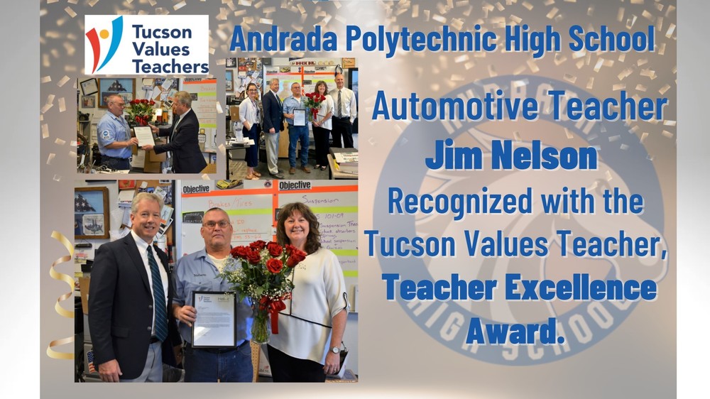 Jim Nelson, APHS Automotive Teacher got the Teacher Excellence Award