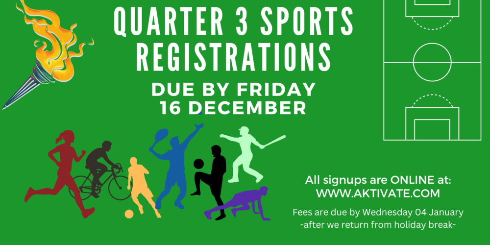 Quart 3 Sports Registrations are OPEN