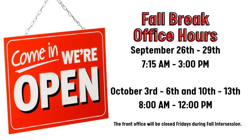 Fall Break Office Hours
