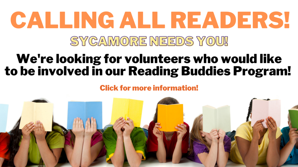 We're looking for volunteers who would like to be involved in our Reading Buddies Program! 