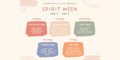 Spirit Week May 2 - May 6