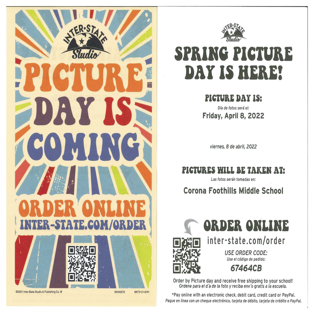 Spring Pictures - CFMS Friday 8 April 2022. Order online inter-state.com/order and use code 67464CB