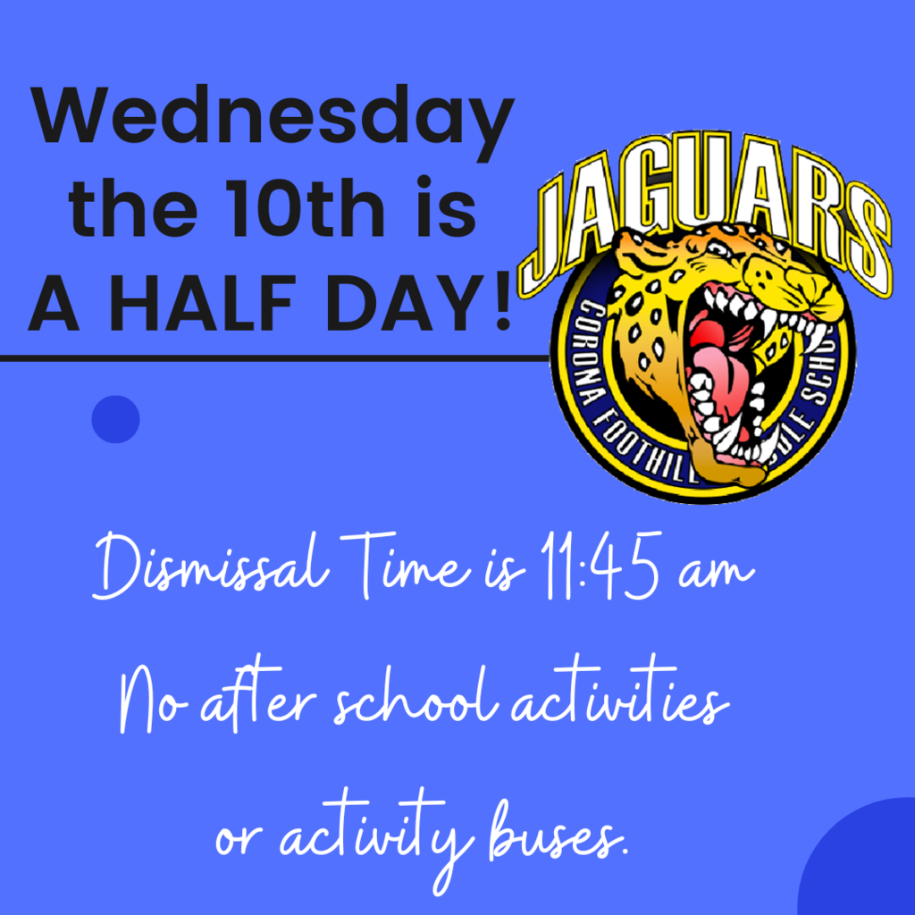 Wednesday 10 August is a Half Day