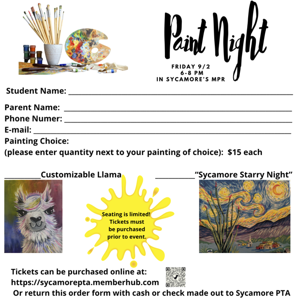 Join us at  Paint Night!