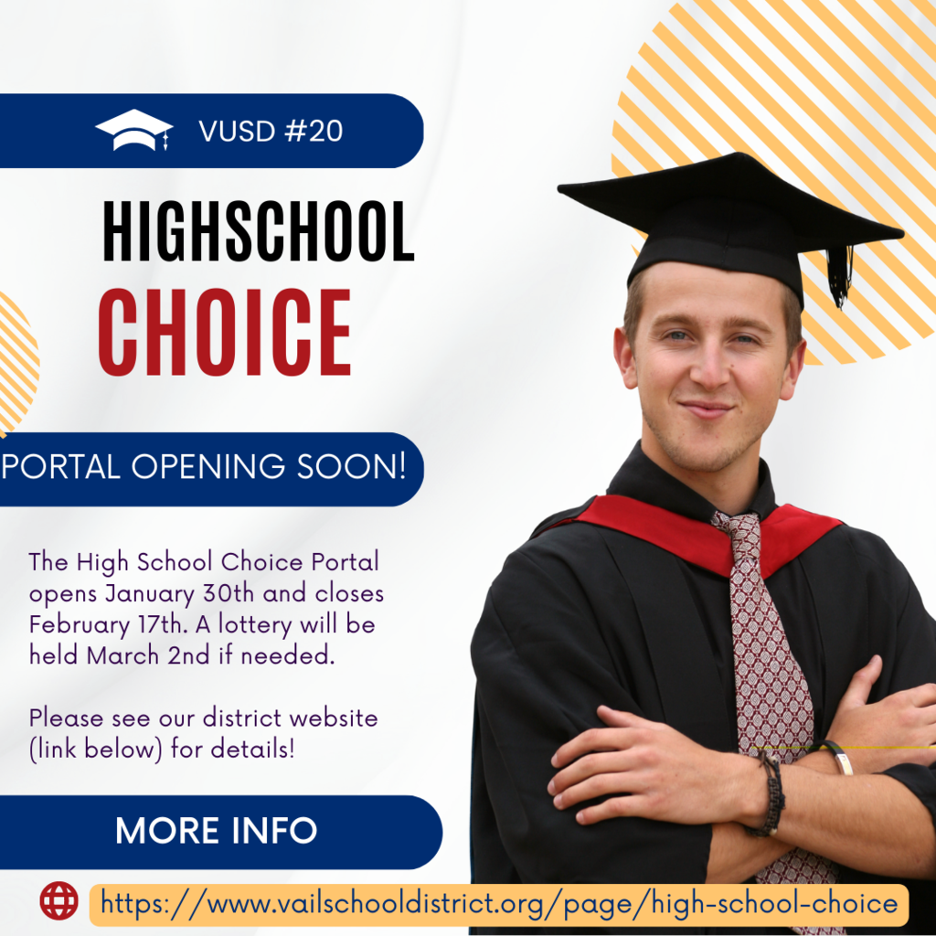 Parents log in to the High School Choice Portal and make their selections. The Portal opens January 30th and closes February 17th. A lottery will be held March 2nd if needed.