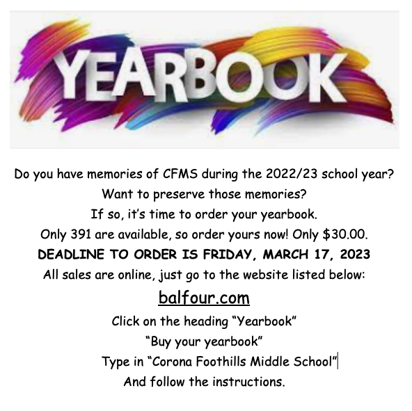 Contact our Front Office (879-3500) for information on yearbooks!