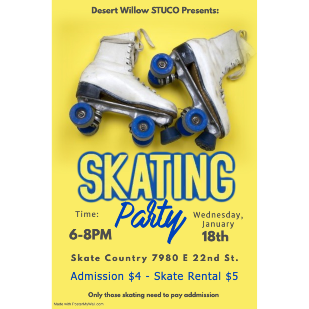 Skate Night 1/18 6-8 PM