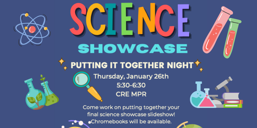 Putting it together night for Science Showcase 1/26