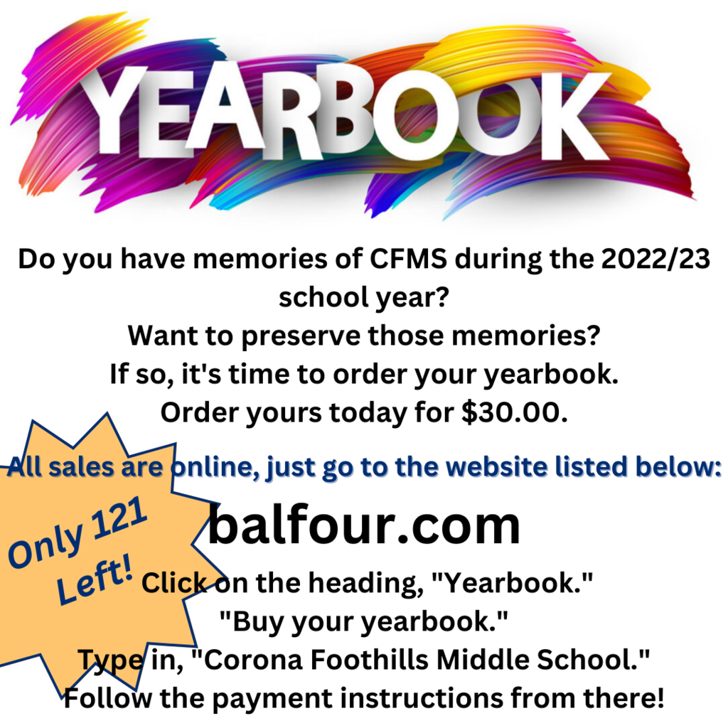 Yearbooks on sale now at balfour.com - only 121 left!