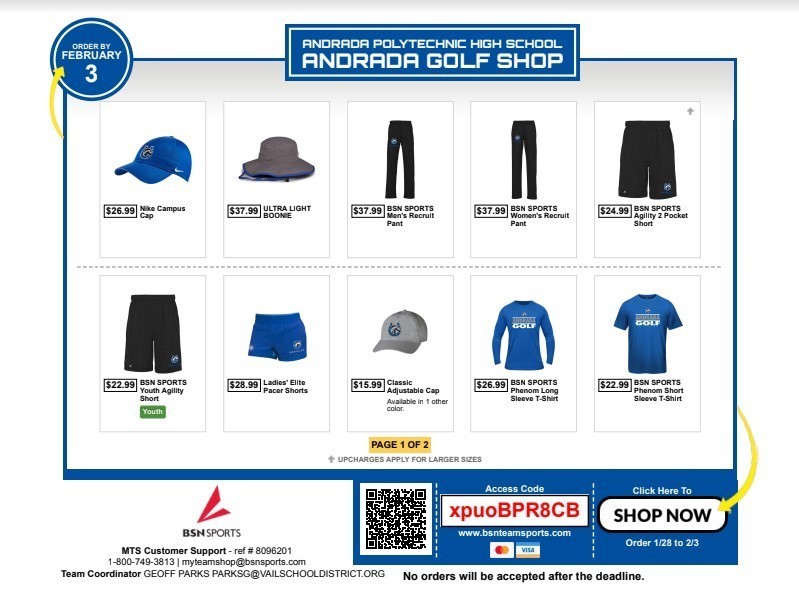 Andrada Golf Shop Page 1