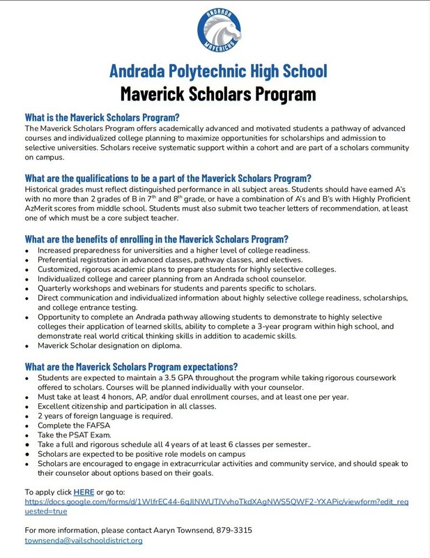 Andrada Mavericks Scholarship Program